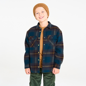 Boy's blue checked shacket 1