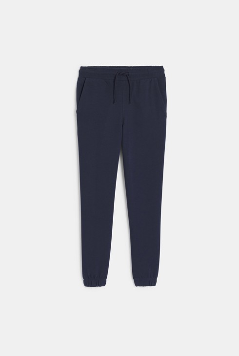 Jogging en molleton light uni marine Garçon 2