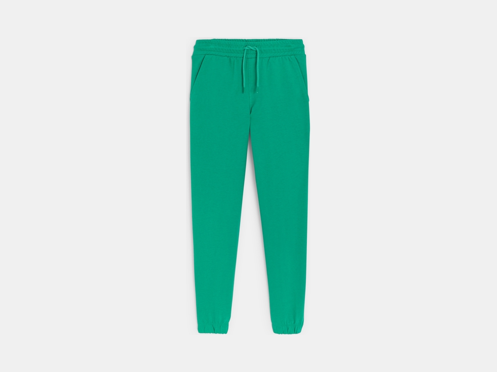 Jogging en molleton light uni vert Garçon 1