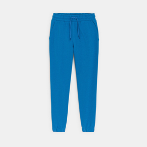 Pantalón de jogging de muletón light liso con cinturón niño 1