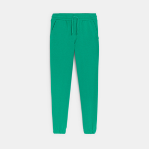 Pantalón de jogging de muletón light liso verde niño 1