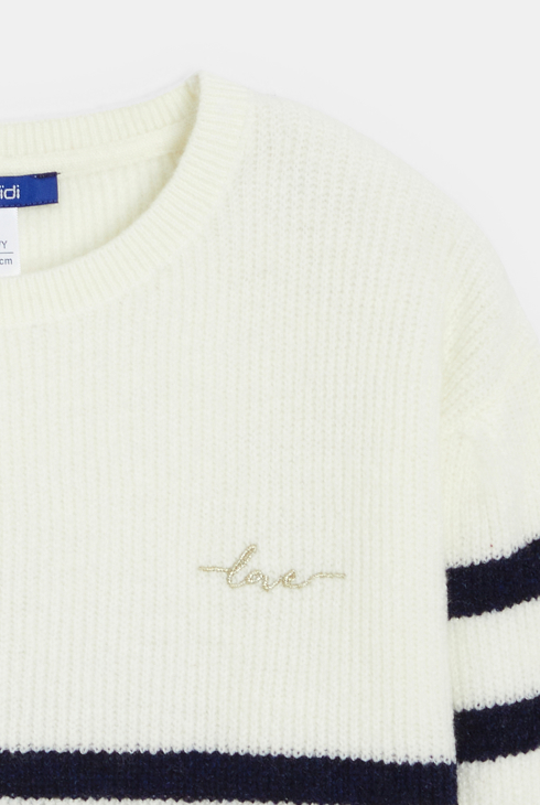 Pull marinière écru Fille