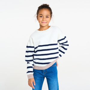 Pull marinière écru Fille 1