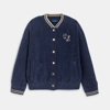 Gilet teddy en tricot bleu marine Fille