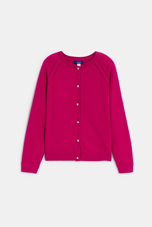 Cardigan fin rouge Fille 1