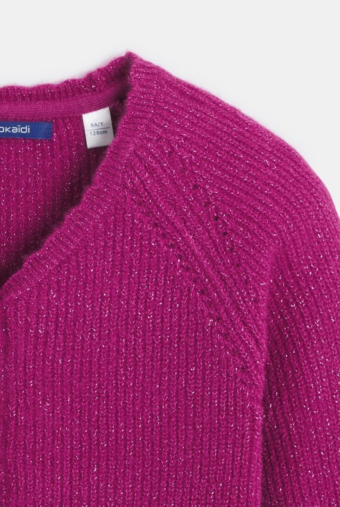 Temno rožnata jopica z bleščicami za deklice 2