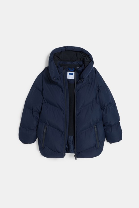 Piumino caldo con cappuccio blu bambino 2