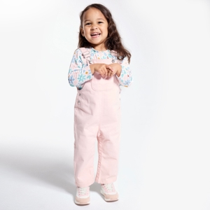 Rosa Baby-Bluse mit elastischem Kragen und Blumenmuster für Mädchen 1