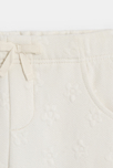 Pantalon molleton effet piqué blanc bébé fille 2