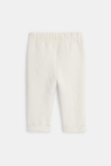 Pantalon molleton effet piqué blanc bébé fille 3