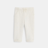 Pantalon molleton effet piqué blanc bébé fille