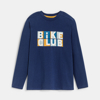 T-shirt bike club bleu marine Garçon