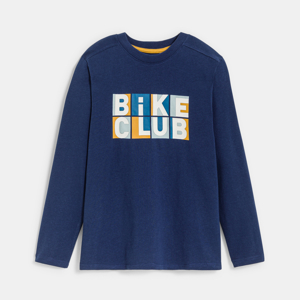 T-shirt bike club bleu marine Garçon 1