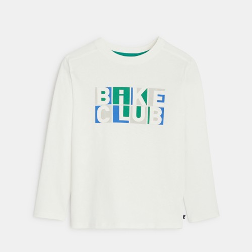 T-shirt Bike Club Blanc Garçon - Blanc Mouton - 4A - OKAIDI