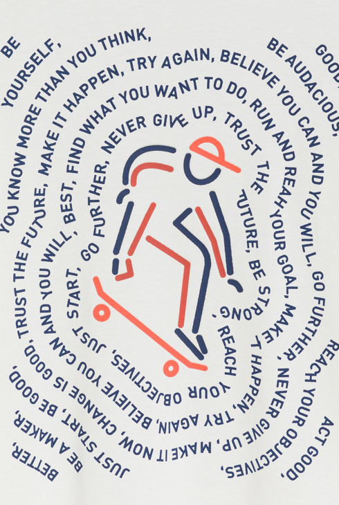 Boy's white slogan T-shirt 2