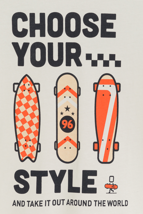 Ecrufarbenes T-Shirt mit Schriftzug für Jungen 2