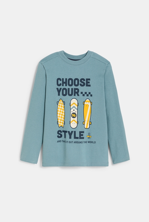 T-shirt à message bleu Garçon 1