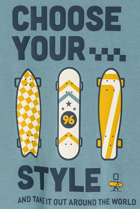 T-shirt à message bleu Garçon 2