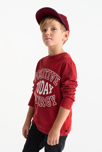 T-shirt à message rouge Garçon 1