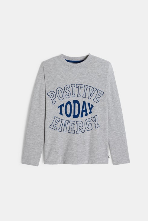 T-shirt à message gris Garçon 1