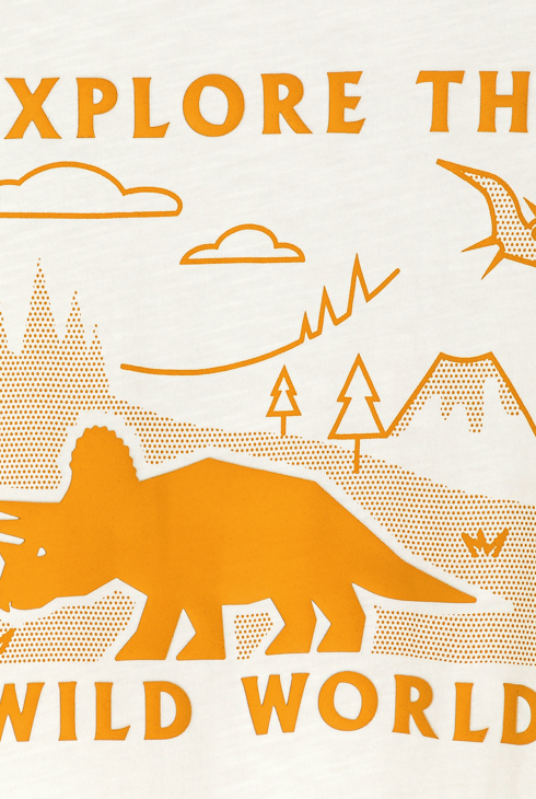 T-shirt motif dinosaure blanc Garçon