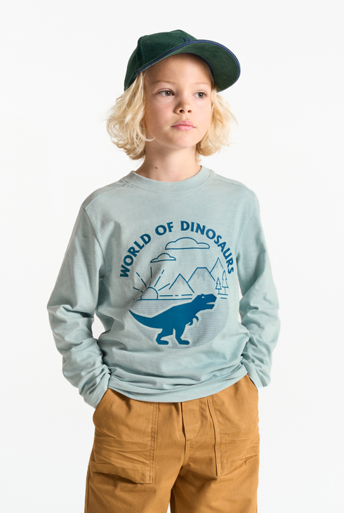 Blaues T-Shirt mit Dinosauriermotiv für Jungen 1