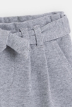 Short à plis coton piqué gris bébé fille 3