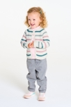 Gilet en maille tricot rayée blanc bébé fille 4