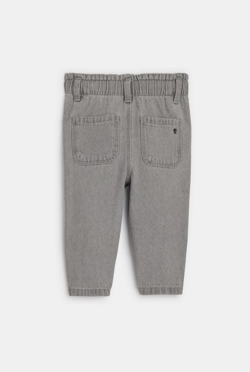 Pantalons flexibles cintura alta gris bebè nena 2