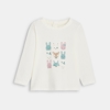 T-shirt animaux blanc bébé fille