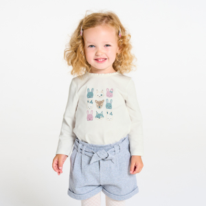 Wit T-shirt met dieren voor babymeisjes 1