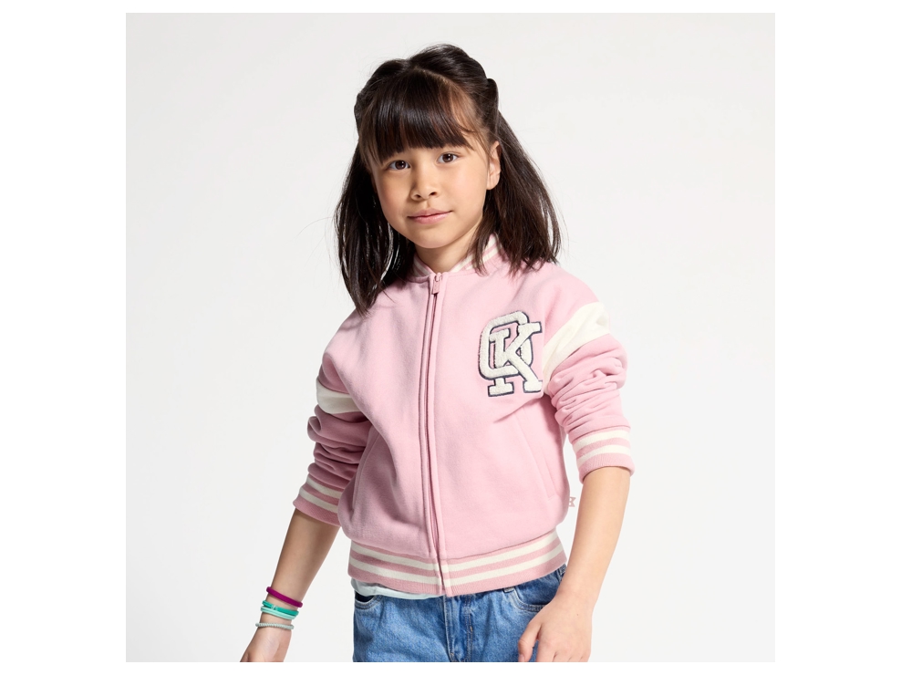 Giubbotto teddy rosa in tessuto felpato bambina 1