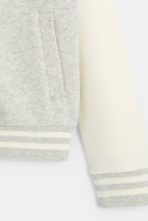 Grauer College-Fleecepullover für Mädchen 2