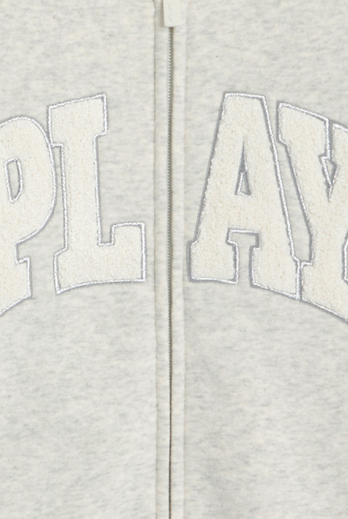 Boy's grey fleece baseball jacket 2