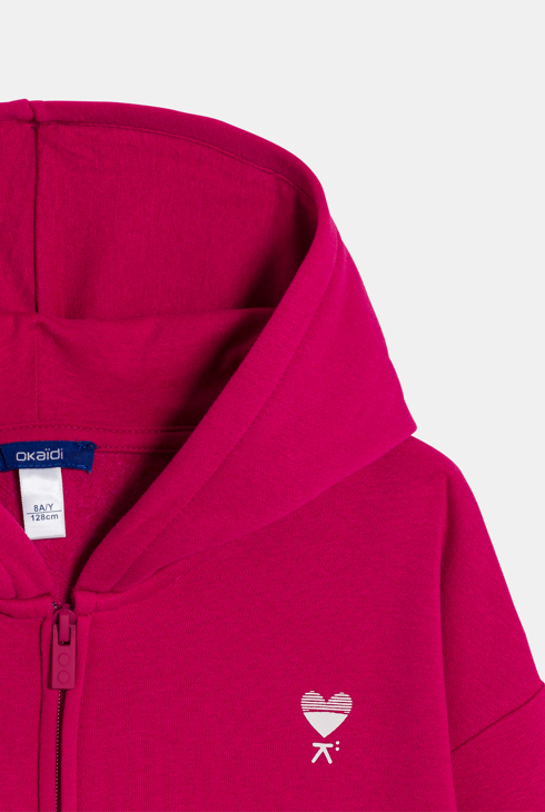Sweat-shirt à capuche rouge Fille
