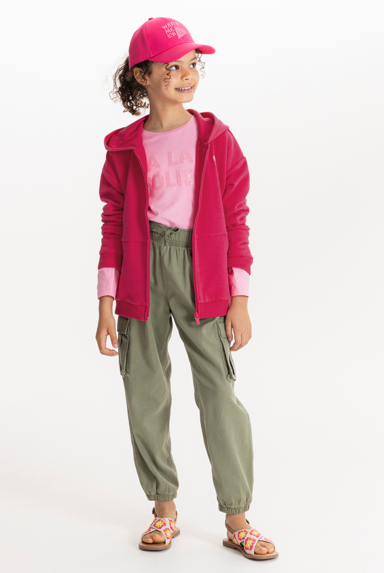 Sudadera con capucha rosa para niña 1