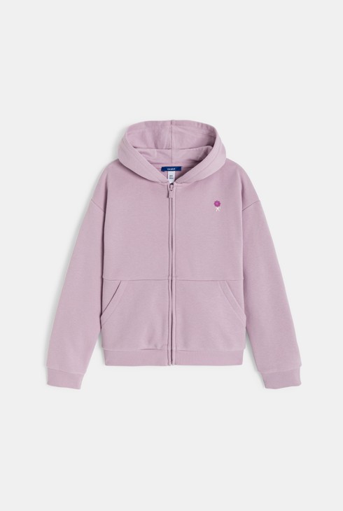 Paars sweatshirt met kap voor meisjes 1