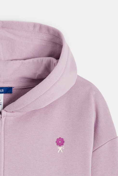 Paars sweatshirt met kap voor meisjes 2