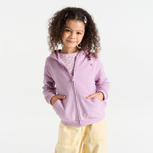 Sweat-shirt à capuche mauve Fille 1