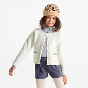 Sweat-shirt en molleton fantaisie écru Fille 1