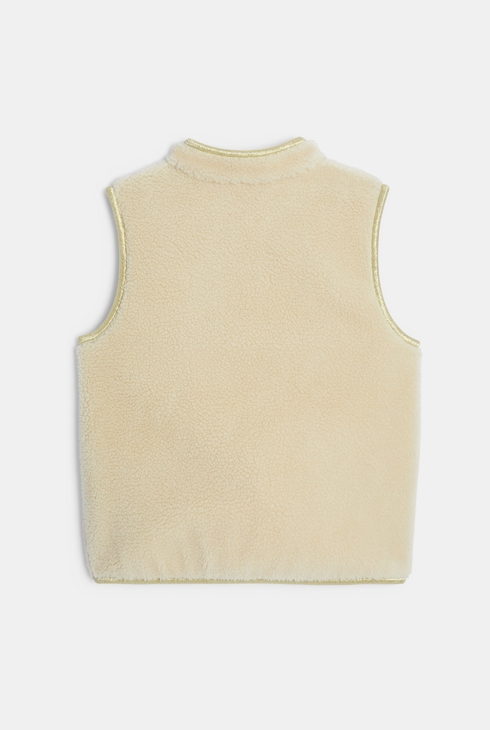 Veste en moumoute polaire beige Fille