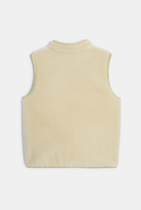 Bež jopica iz ovčje kože za nizke temperature za deklice 2