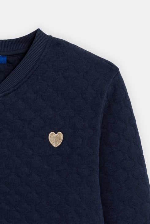 Blouson teddy matelassé marine Fille 2