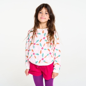 Sweat-shirt en molleton fleur rose Fille 1