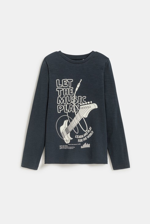 T-shirt music gris anthracite Garçon 1