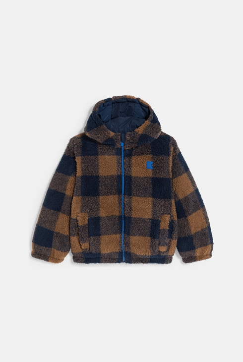 Blouson zippé réversible bleu marine Garçon
