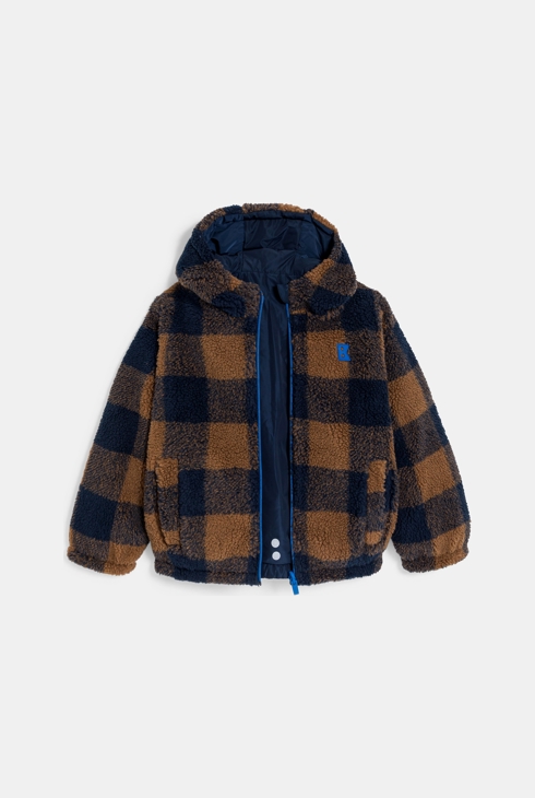 Blouson zippé réversible bleu marine Garçon