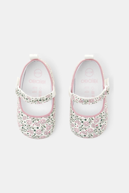 Ballerines en coton fleuri bébé fille