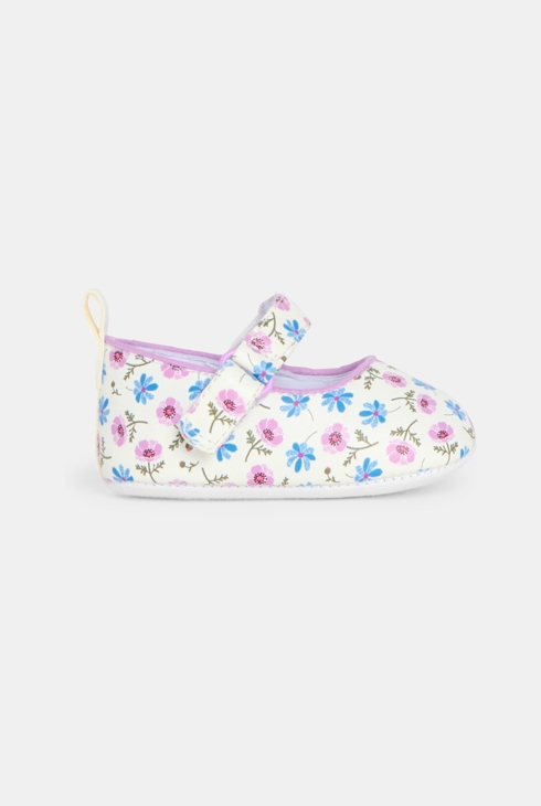 Ballerines en coton fleuri bébé fille 1