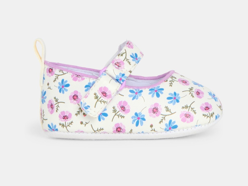 Ballerines en coton fleuri bébé fille 1